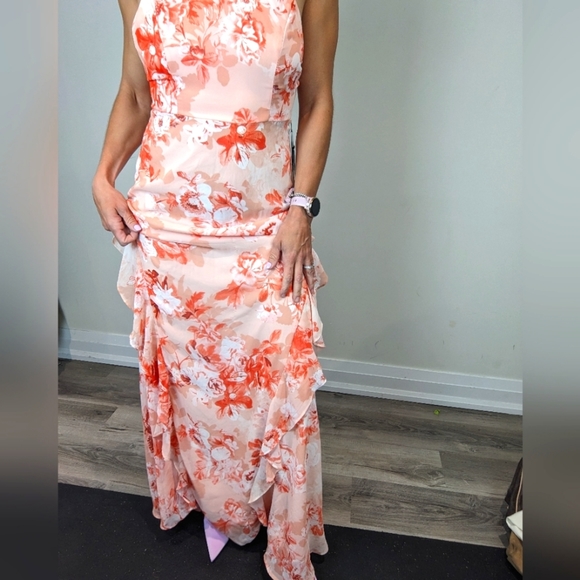 LULUS pink and floral maxi dress NWT - Picture 3 of 8